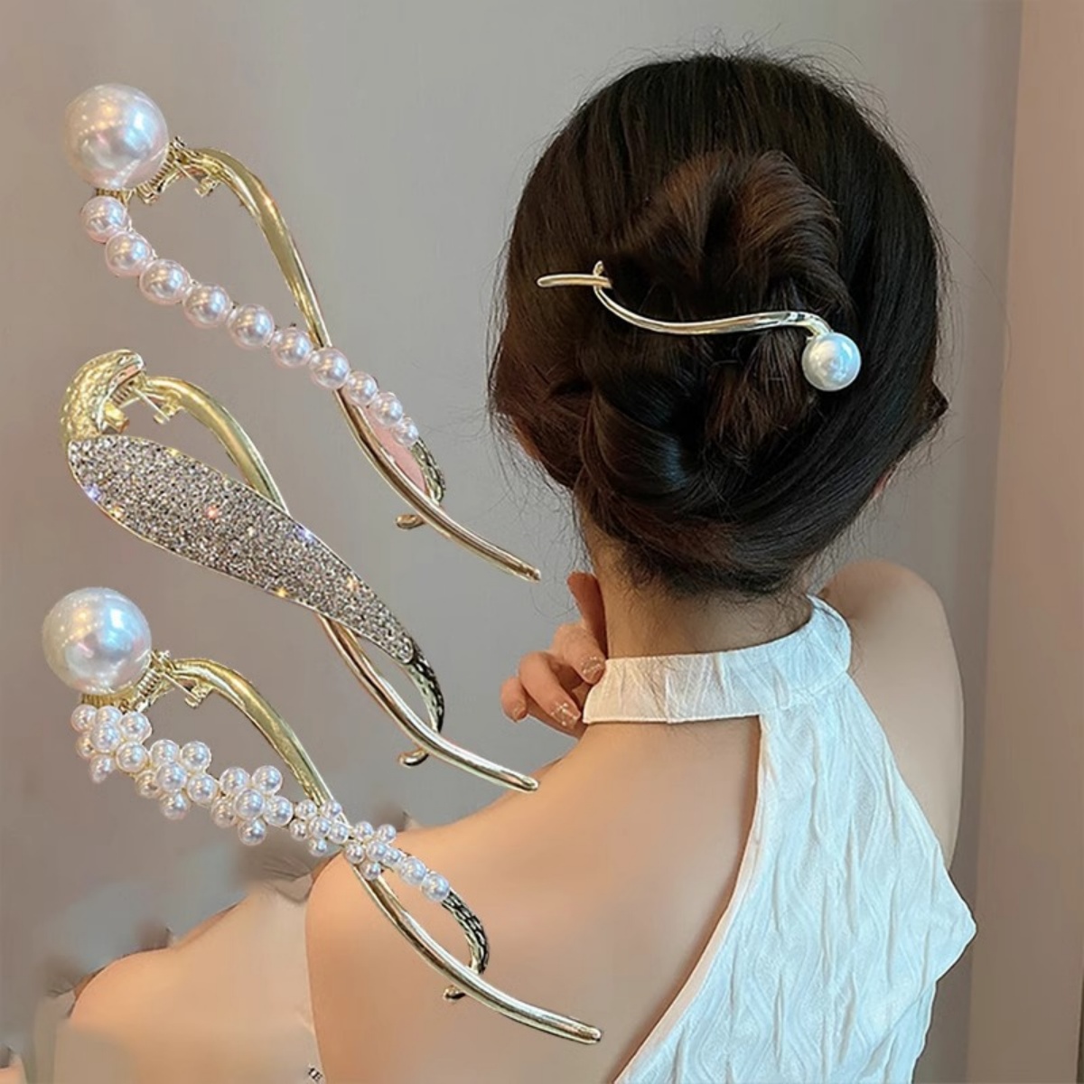 Korean Lifestyle & Kids Boutique Photos - Элегантная заколка для волос с блестящим