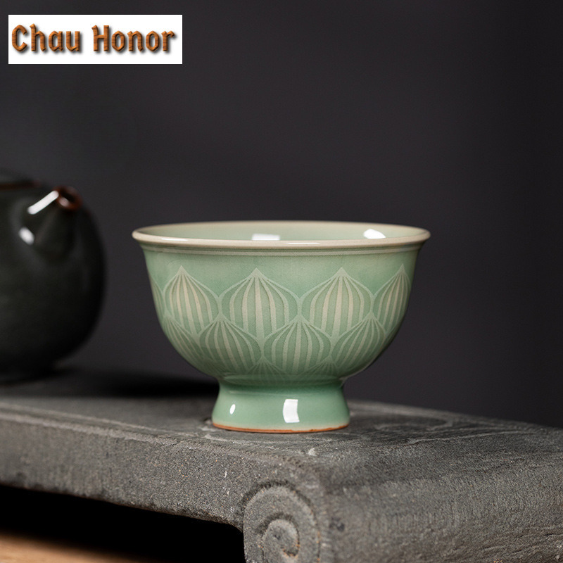 Celadon Ceramic Cup - 100 мл бокал Longquan Celadon ручной
